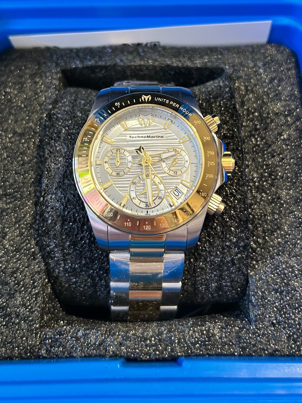 TechnoMarine Manta Ray Unisex Chronograph Watch - 38mm, Gold Silver, Steel